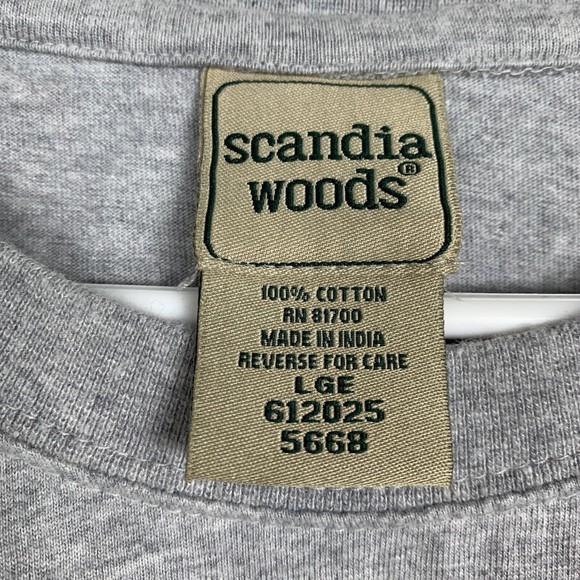 Men’s L Top Long Sleeve Pullover Gray Crewneck Casual Henley Scandia Woods EUC - Picture 10 of 11